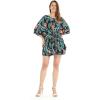 imageWomens Hawaiian Poncho Luau Dress Neon SunsetBlooming Lily