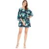 imageWomens Hawaiian Poncho Luau Dress Neon SunsetOrchid Breeze