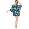 imageWomens Hawaiian Poncho Luau Dress Neon SunsetOrchid Breeze