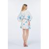 imageWomens Hawaiian Poncho Luau Dress Neon SunsetSandy Beach Cream