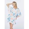 imageWomens Hawaiian Poncho Luau Dress Neon SunsetSandy Beach Cream
