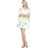 imageWomens Hawaiian Poncho Luau Dress Neon SunsetSandy Beach Sun Kissed Yellow