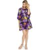imageWomens Hawaiian Poncho Luau Dress Sunset RedSunset Purple