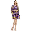 imageWomens Hawaiian Poncho Luau Dress Sunset RedSunset Purple