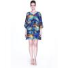 imageHula Batiks Womens Hawaiian Poncho with Tie Dress in Sunset Blue