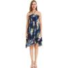 imageWomens Hawaiian Gypsy Fairy Uneven Bottom Luau Dress in Pineapple GardenPineapple Garden Navy