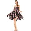 imageWomens Hawaiian Gypsy Fairy Uneven Bottom Luau Dress in Pink HibiscusBlack Wispy Cereus