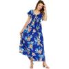 imageWomens Hawaiian Maxi Ruffle Sleeve Dress in HibiscusHibiscus Blue