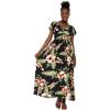 imageWomens Hawaiian Maxi Ruffle Sleeve Dress in RafelsiaRafelsia Black