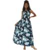 imageWomens Hawaiian Maxi Tank Elastic Luau Dress Floral PatternsOrchid Breeze Navy