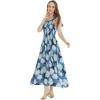 imageWomens Hawaiian Maxi Tank Elastic Luau Dress Pacific PalmPacific Palm Navy