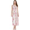 imageWomens Hawaiian Maxi Tank Elastic Luau Dress Plus Size Pink Black Hibiscus Vine