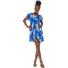imageWomens Hawaiian Mini Ruffle Sleeve Dress HibiscusHibiscus Blue
