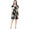 imageWomens Hawaiian Mini Ruffle Sleeve Dress Wispy CereusWispy Cereus Black
