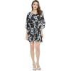 imageWomens Hawaiian Poncho Luau Dress Midnight BloomMidnight Bloom