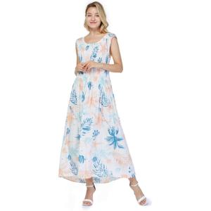 imageWomens Hawaiian Maxi Tank Elastic Luau Dress Sandy BeachSandy Beach Cream