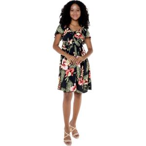 imageWomens Hawaiian Mini Ruffle Sleeve Dress RafelsiaRafelsia Black