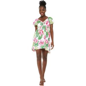 imageWomens Hawaiian Mini Ruffle Sleeve Dress Wispy CereusLotus and Orchid