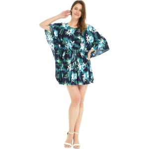 imageWomens Hawaiian Poncho Luau Dress Neon SunsetOrchid Breeze