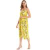 imageHawaii Hangover Womens Hawaiian Luau Halter Floral Print Dress in Pineapple GardenGarden Poppy Yellow