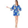 imageWomen Open Front Lightweight Kimono Tops in HibiscusHibiscus Blue