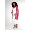 imageWomen Open Front Lightweight Kimono Tops in Pretty TropicalPretty Tropical Hot Pink
