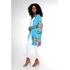 imageWomen Open Front Lightweight Kimono Tops in Pretty TropicalPretty Tropical Turquoise