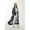 imageWomen Open Front Lightweight Maxi Kimono Dress in BloomMidnight Bloom