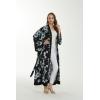 imageWomen Open Front Lightweight Maxi Kimono Dress in BloomMidnight Bloom