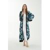 imageWomen Open Front Lightweight Maxi Kimono Dress in Orchid BreezeOrchid Breeze Navy