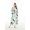 imageWomen Open Front Lightweight Maxi Kimono Dress in Wispy CereusWispy Cereus Light Blue