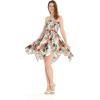 imageWomens Hawaiian Gypsy Fairy Uneven Bottom Luau Dress in Neon SunsetSunset Neon Pastel