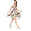 imageWomens Hawaiian Gypsy Fairy Uneven Bottom Luau Dress in Neon SunsetSunset Neon Pastel