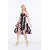 imageWomens Hawaiian Luau Halter Floral Print Halter Dress in BloomPink Black Hibiscus Vine