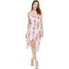 imageWomens Hawaiian Luau Halter Floral Print Halter Dress in BloomPink Hibiscus Vine