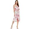 imageWomens Hawaiian Luau Halter Floral Print Halter Dress in BloomPink Hibiscus Vine
