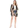 imageWomen Open Front Lightweight Kimono Tops in HibiscusHibiscus Black