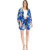 imageWomen Open Front Lightweight Kimono Tops in HibiscusHibiscus Blue