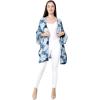 imageWomen Open Front Lightweight Kimono Tops in Pacific PalmPacific Palm Navy
