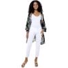 imageWomen Open Front Lightweight Kimono Tops in Pineapple GardenPineapple Garden Black