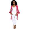 imageWomen Open Front Lightweight Kimono Tops in Pretty TropicalPretty Tropical Hot Pink