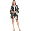 imageWomen Open Front Lightweight Kimono Tops in Wispy CereusWispy Cereus Black