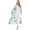 imageWomen Open Front Lightweight Maxi Kimono Dress in Wispy CereusWispy Cereus Light Blue