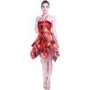 imageWomens Hawaiian Gypsy Fairy Uneven Bottom Luau Dress in Sunset PatternsRed Sunset