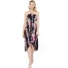 imageWomens Hawaiian Luau Halter Floral Print Halter Dress in BloomPink Black Hibiscus Vine