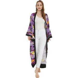 imageWomen Open Front Lightweight Maxi Kimono Dress in SunsetSunset Purple