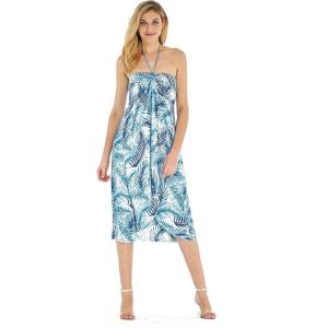 imageWomens Hawaiian Luau Halter Floral Print Halter Dress in BloomSimply Blue Palms