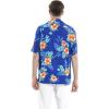 imageCouple Matching Hawaiian Luau Cruise Party Outfit Shirt Dress in Hibiscus BlueHibiscus Blue
