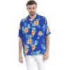 imageCouple Matching Hawaiian Luau Cruise Party Outfit Shirt Dress in Hibiscus BlueHibiscus Blue