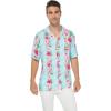imageCouple Matching Hawaiian Luau Cruise Party Outfit Shirt Dress in Hibiscus BluePink Turquoise Hibiscus Vine